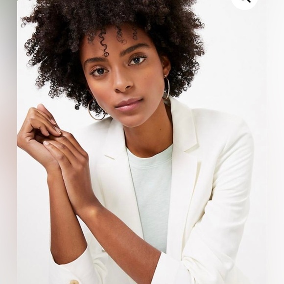 LOFT Women’s Fluid Modern Blazer Whisper White Jacket sz 4 - Picture 2 of 13